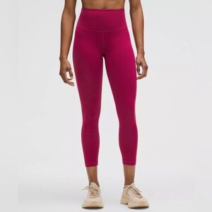 Lululemon Wunder Train High-Rise Crop 23" in magenta smoke